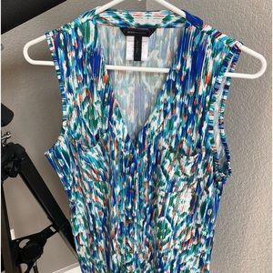 BCBGMAXAZRIA multi colored snap button top